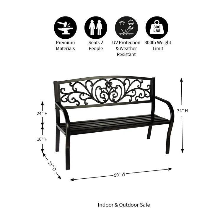 House of Hampton® Blooming Garden Metal Bench
