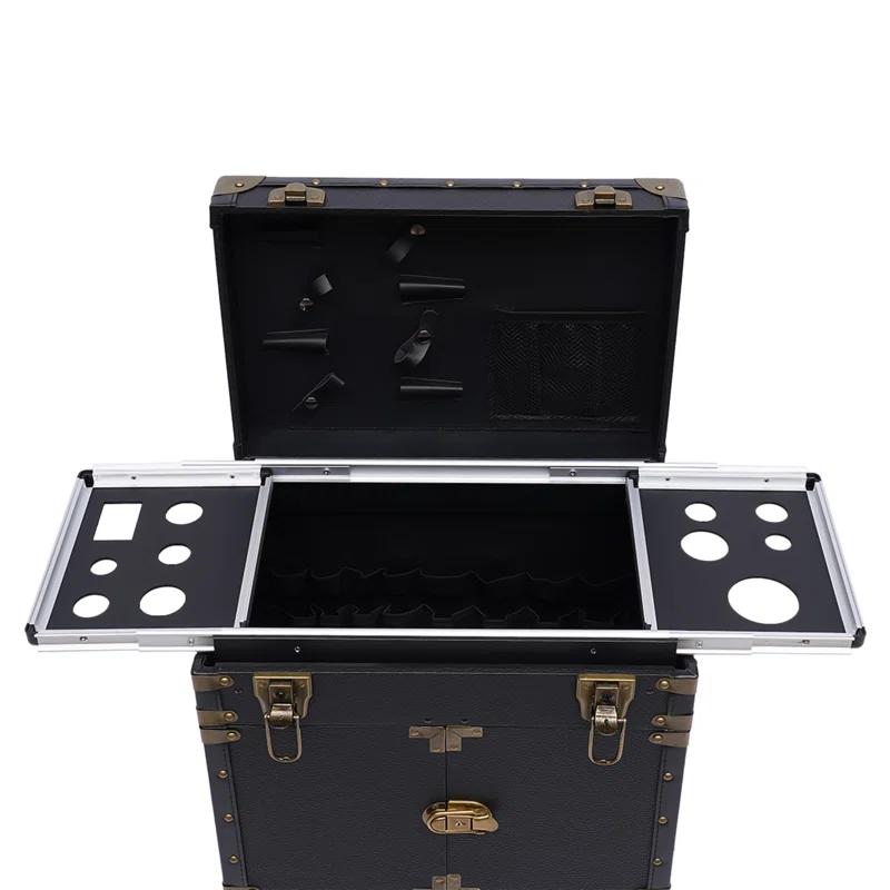 YaoTown Lockable Hairdressing Organizer Tool Box with Hair Dryer Holder