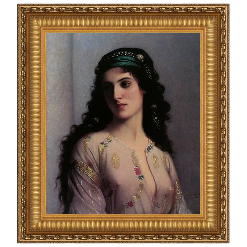 Vault W Artwork "Jewish Girl in Tangiers" by Charles Landelle Framed Print on Canvas