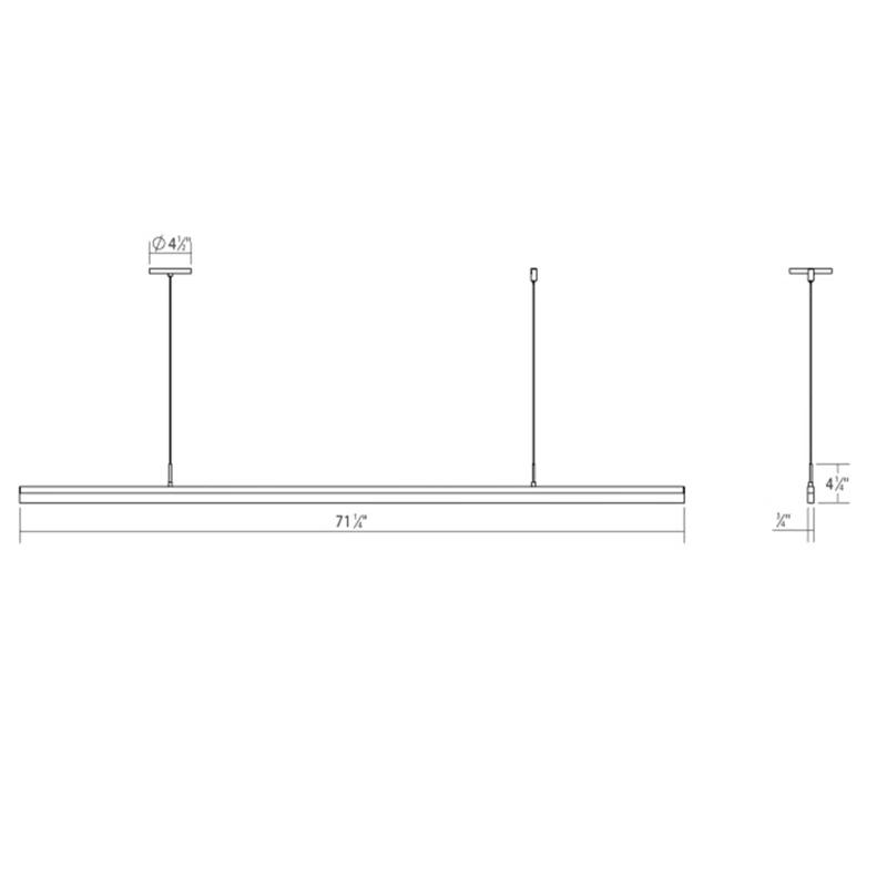 Stiletto 1 - Light LED Kitchen Island Pendant