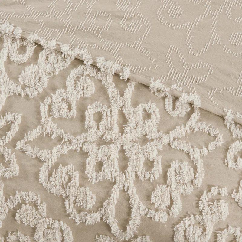 Kelly Clarkson Home Emberly Tufted 100% Cotton Sateen Coverlet Set in Farmhouse Style