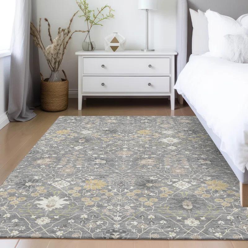 Machine Washable Indoor/Outdoor Chayden ACN1009 Gray 2'3" x 7'6" Runner Rug