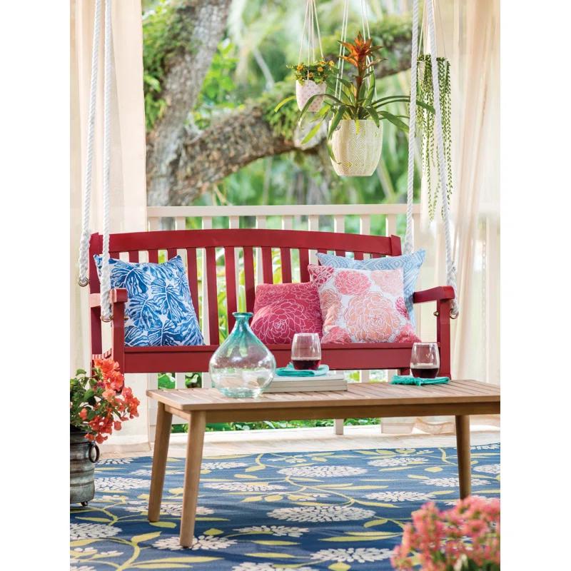 e by design Floral Frolic Floral Indoor/Outdoor Reversible Throw Pillow