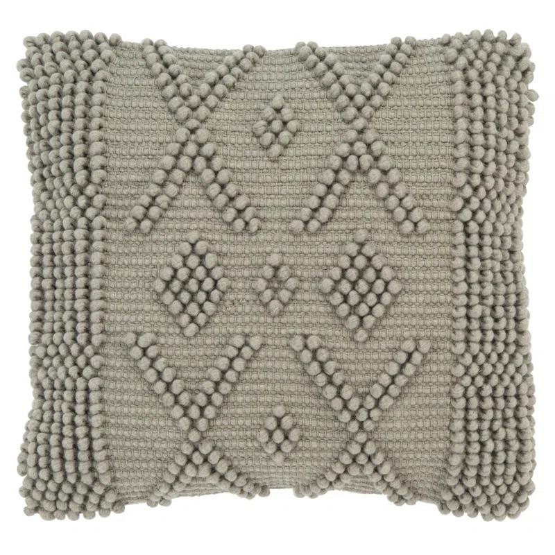 Baird Embroidered Wool Blend Reversible Throw Pillow