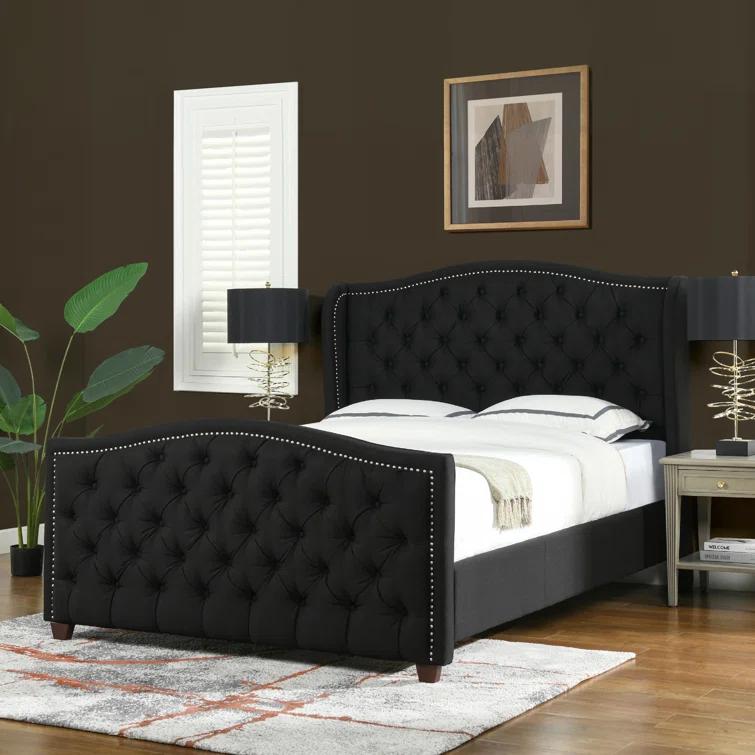 Coleman Upholstered Wingback Bed