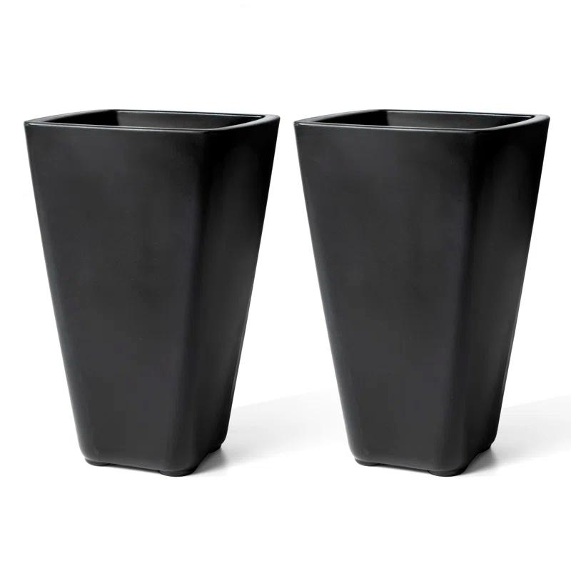 Step2 Bridgeview Square Tall Tapered Plastic Outdoor Planter & Reviews | Wayfair
