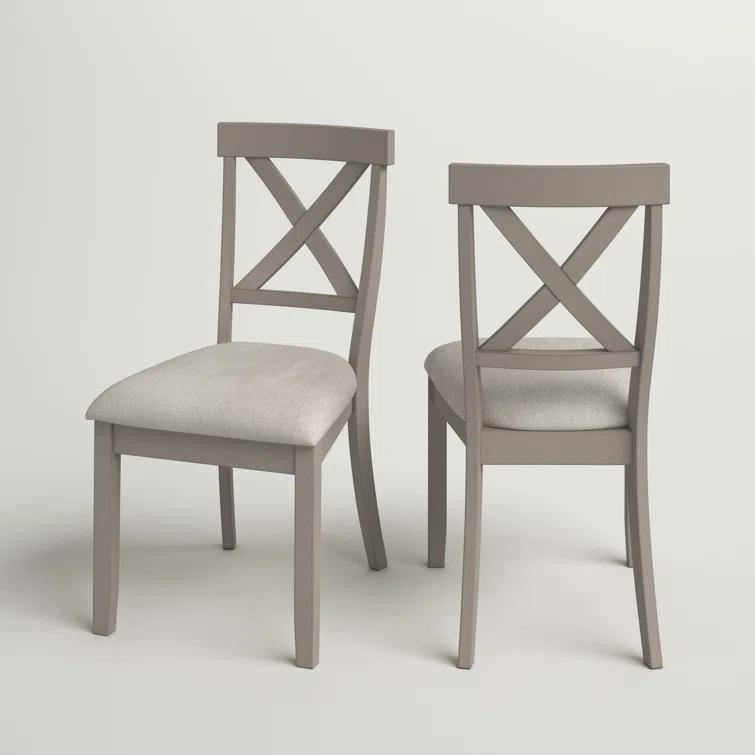 Sand & Stable™ Coastline Solid Wood Cross Back Side Chair in Gray & Reviews | Wayfair