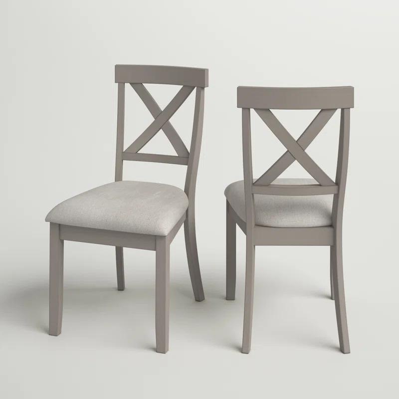 Sand & Stable™ Coastline Solid Wood Cross Back Side Chair in Gray & Reviews | Wayfair