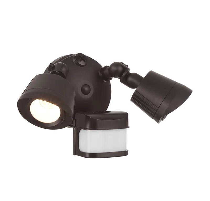 120 Watt 2 - Head LED Hardwired Dusk to Dawn Outdoor Security Flood Light with Motion Sensor