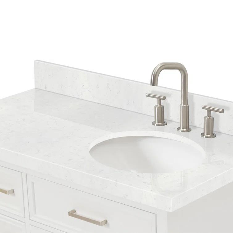 Ariel D036srcqovo Kensington 36" Free Standing Single Basin Vanity Set - White / Carrara