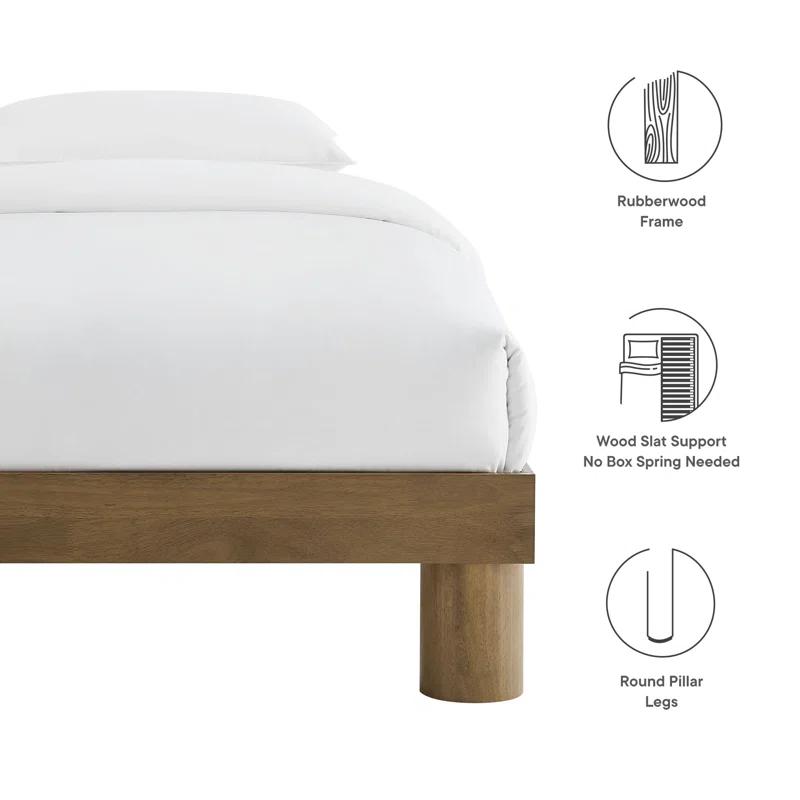 Modway Runa Wood Platform Bed In French Oak