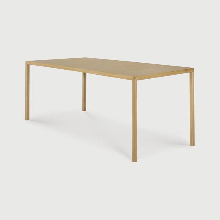 Natural Oak Rectangular Dining Table with Slender Legs