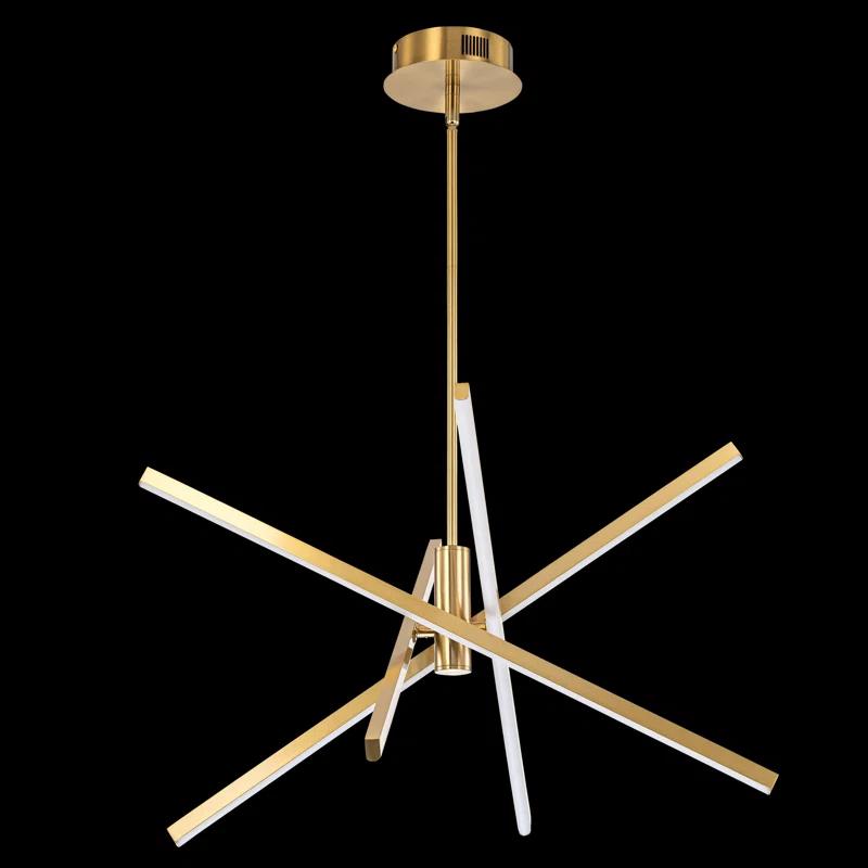 Wade Logan® Athiran Aluminum Dimmable LED Modern Linear Chandelier