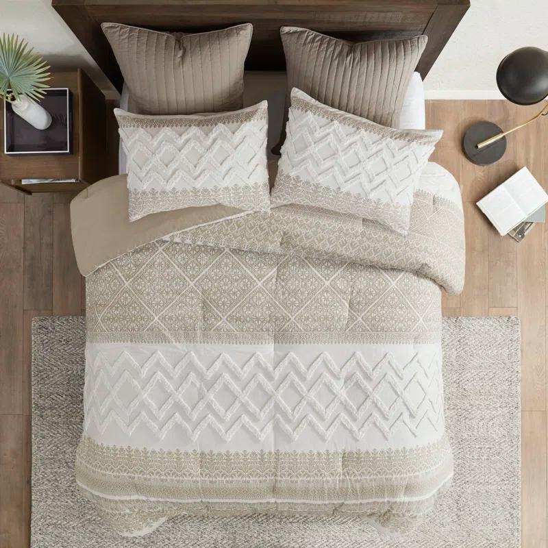 INK+IVY Mila 3 Piece Cotton Comforter Set with Chenille Tufting