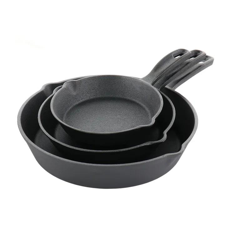Oster 3 Piece Cast Iron Pre-Seasoned Frying Pans
