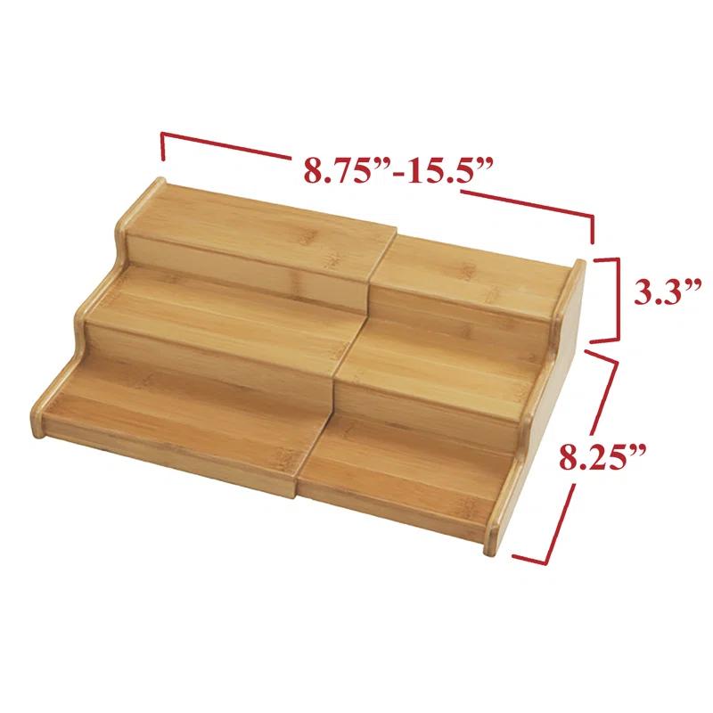 Seville Classics 3-Tier Expandable Bamboo Spice Rack