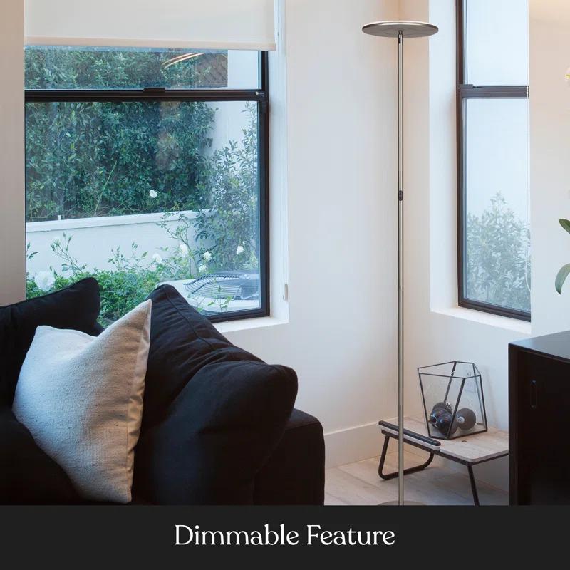 Brightech Sky Flux Industrial 63" Dimmable LED Floor Lamp with Adjustable Head