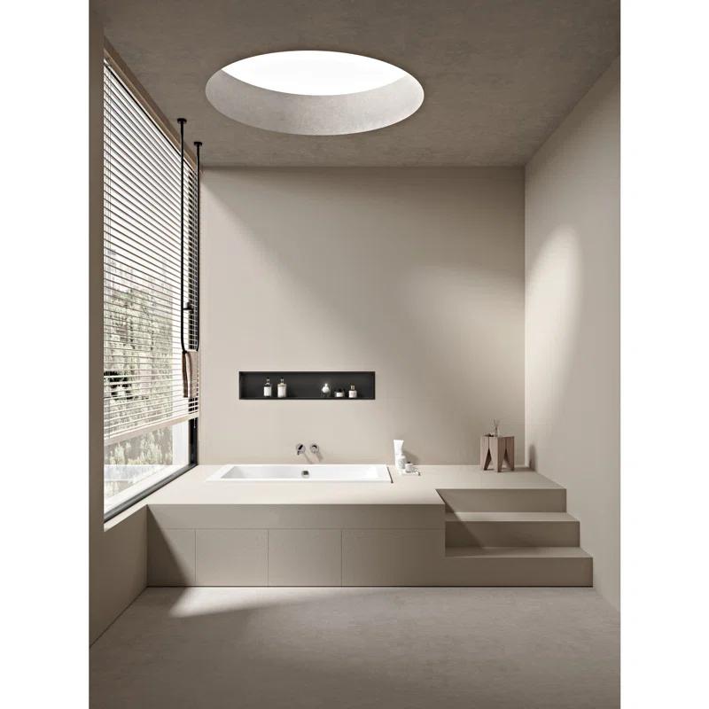 Kingston Brass Aqua Eden 59-Inch Acrylic Rectangular Drop-In Tub with Reversible Drain