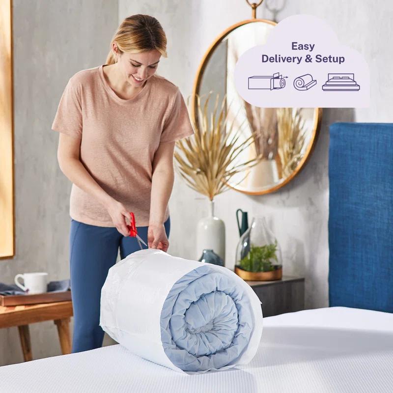 Sleep Innovations Sleep Innovations Cooling Comfort Gel Memory Foam Dual Layer Mattress Topper, 4 Inch, Pillow Top Cover