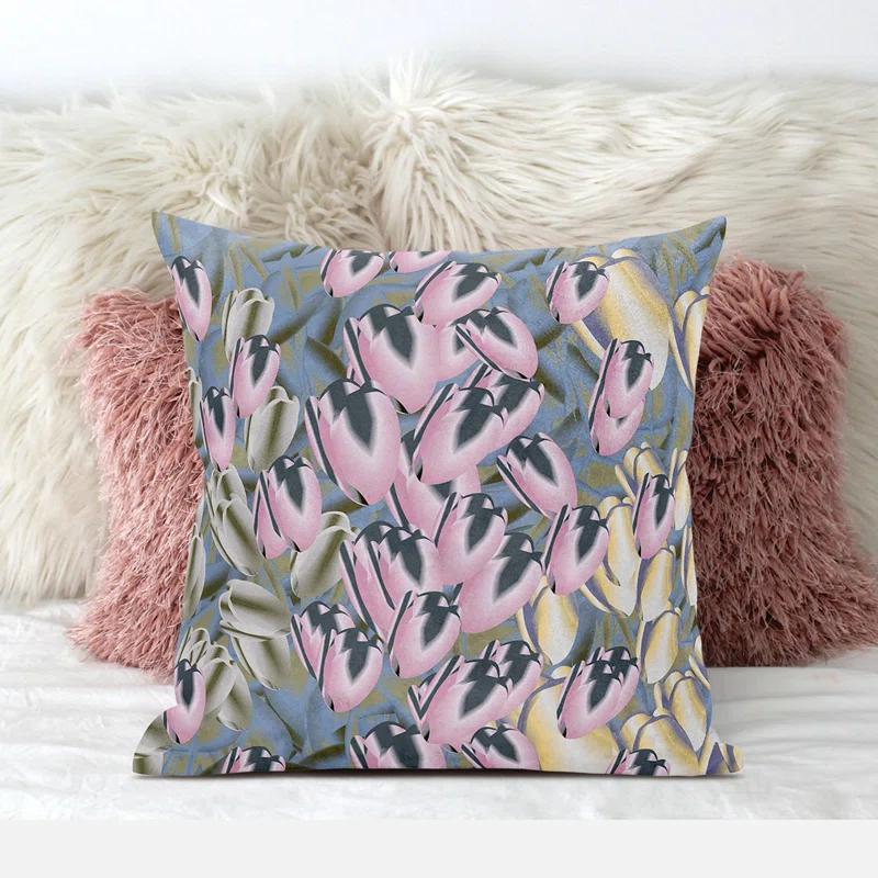 Floral Reversible Throw Pillow