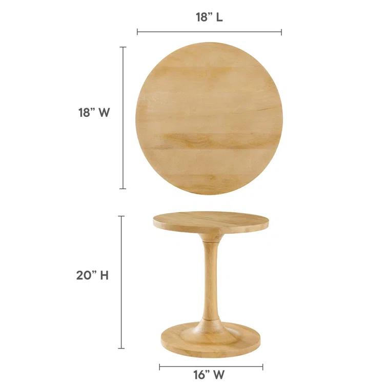 Modway Modway Lina Solid Wood Pedestal End Table
