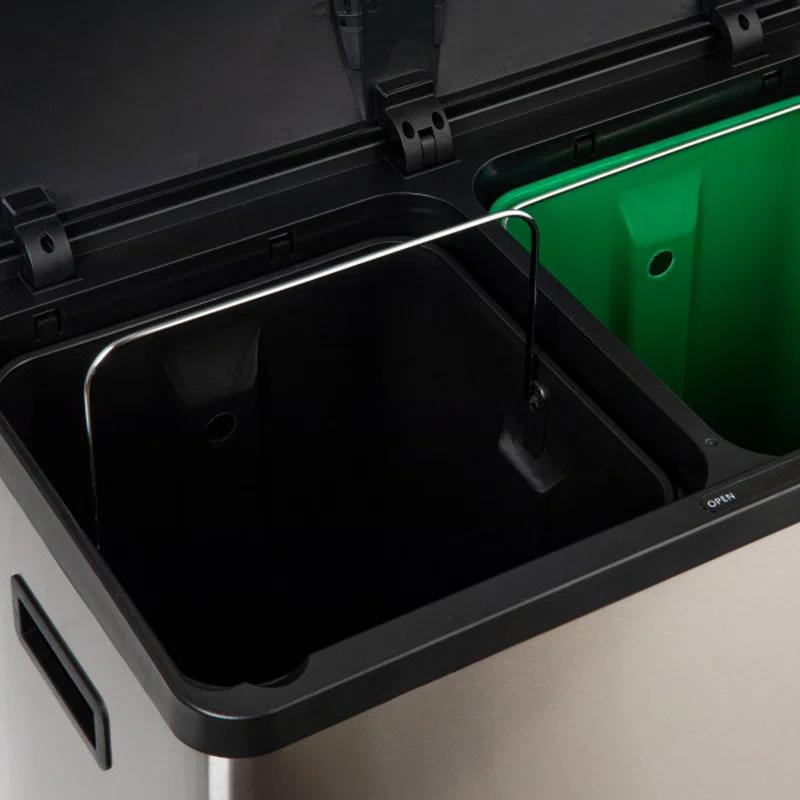 Household Essentials Steel Motion Sensor Multi-Compartment Trash/Recycling Bins - 8 Gallons