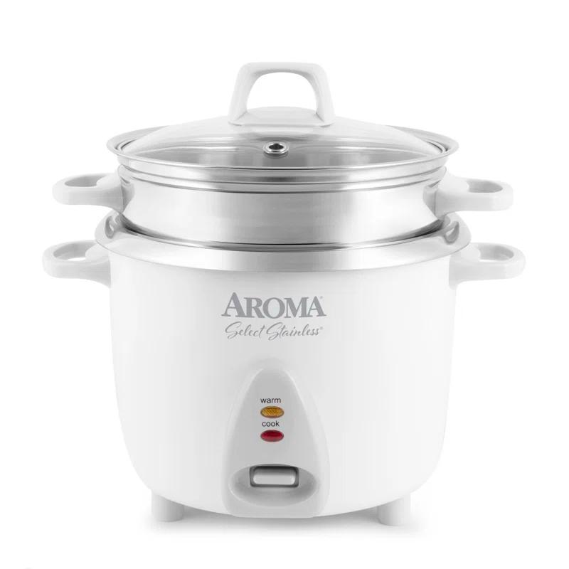 Aroma Aroma  7-Cup (Uncooked) / 14-Cup (Cooked), 3Qt. Rice & Grain Cooker, Stainless Steel Inner Pot, Steam Tray Included