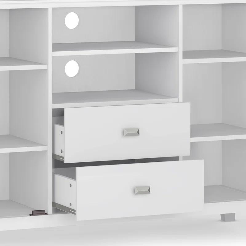 Simpli Home Artisan 53"W Solid Wood Contemporary Tall TV Stand for TVs up to 60" with Adjustable Shelves