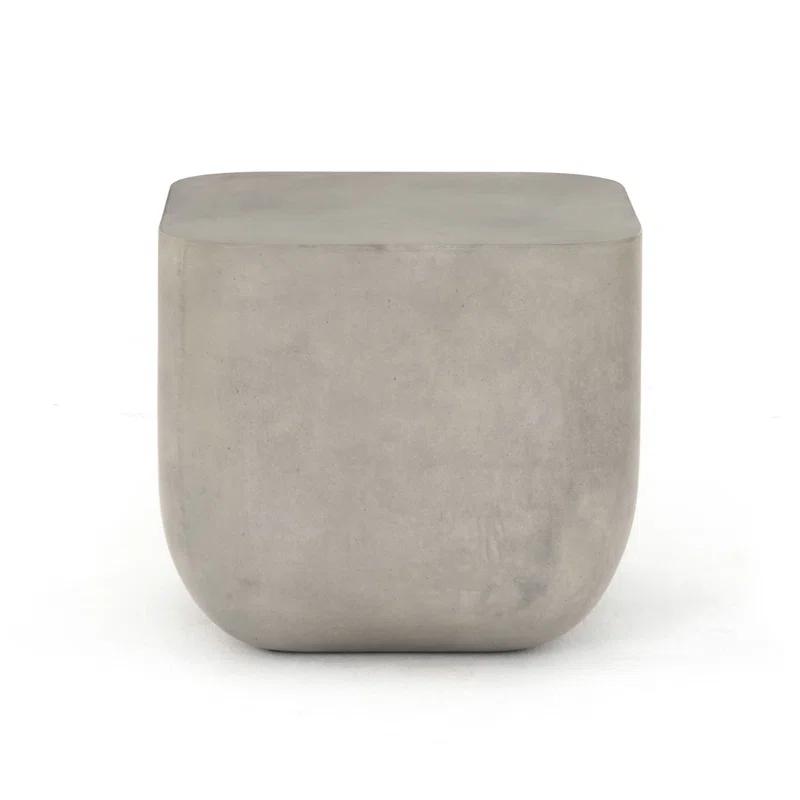 Gray Concrete Square End Table