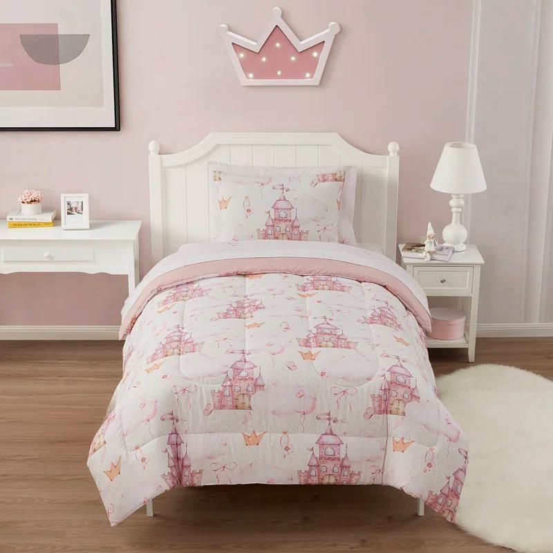 Sweet Home Collection Kids Fairytale Princess Printed Bed in a Bag Comforter & Sheet Set