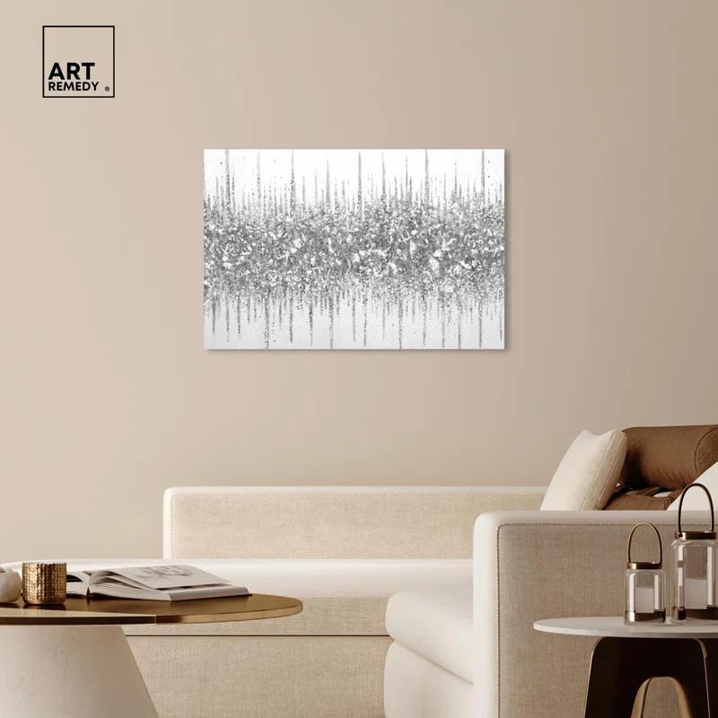 Art Remedy Grey Lines Inspo Canvas Modern Black White Abstract Art by Art Remedy