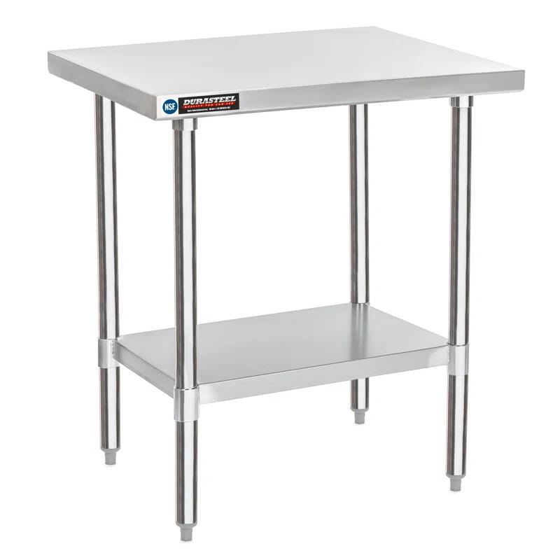 30 x 24 Inch Commercial Stainless Steel Workbench Table with Adjustable Under Shelf - NSF Certified