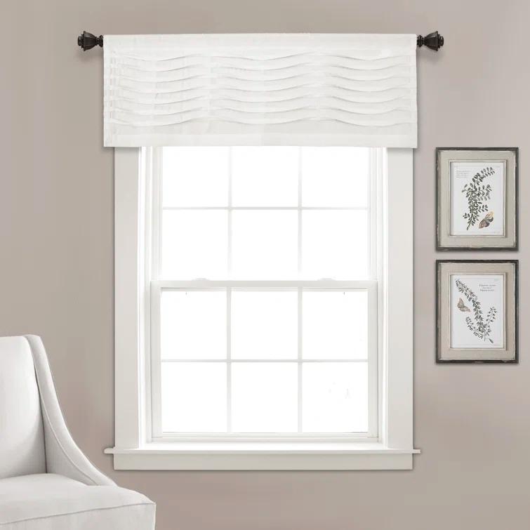 Lush Decor Tailored 52'' W Window Valance Blue,Cream,Dark Gray,Light Gray,White