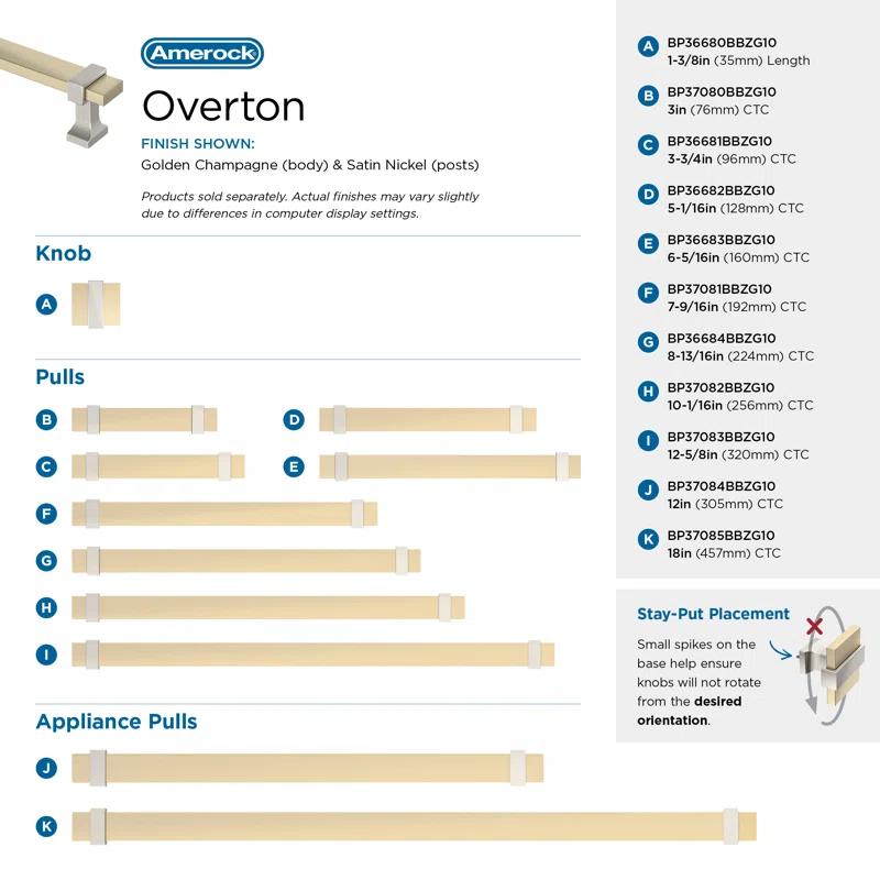 Amerock Overton 5-1/16 inch (128mm) Center-to-Center