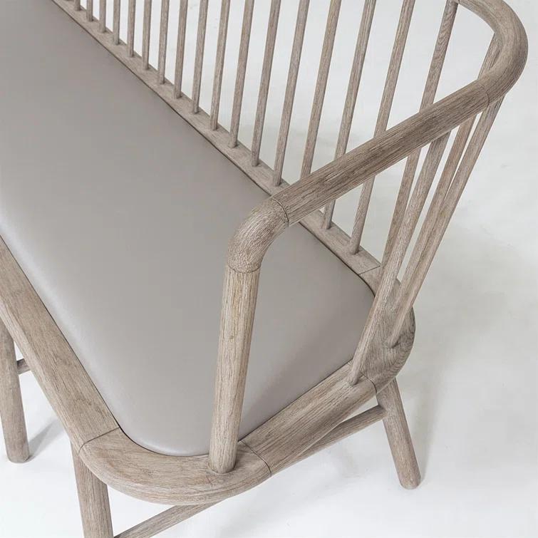 Marissa Bench, Gray Leather