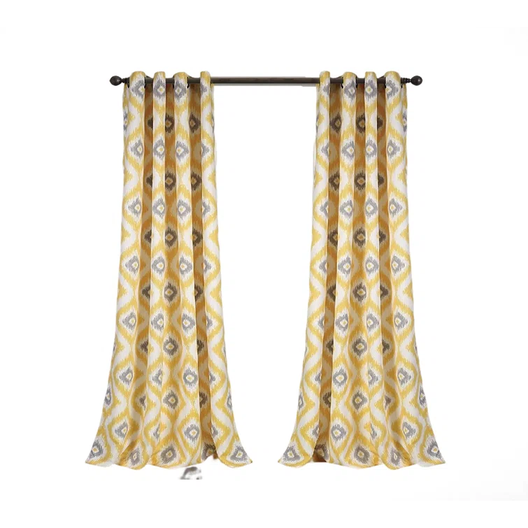 Lush Decor Diamond Ikat Polyester Semi Sheer Curtain Pair (Set of 2)
