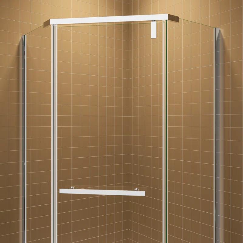 Bossicavelly 36" x 72" Neo-angle Pivot Semi Frameless Corner Shower Enclosure BOPSSD07CH