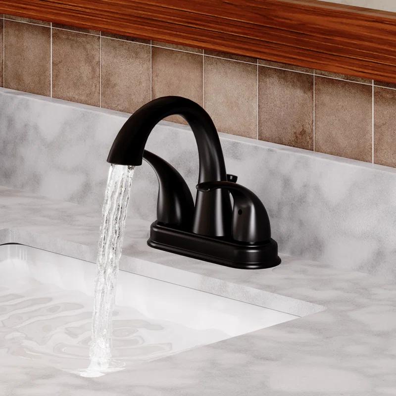 2 Handle Bathroom Faucet with Drain