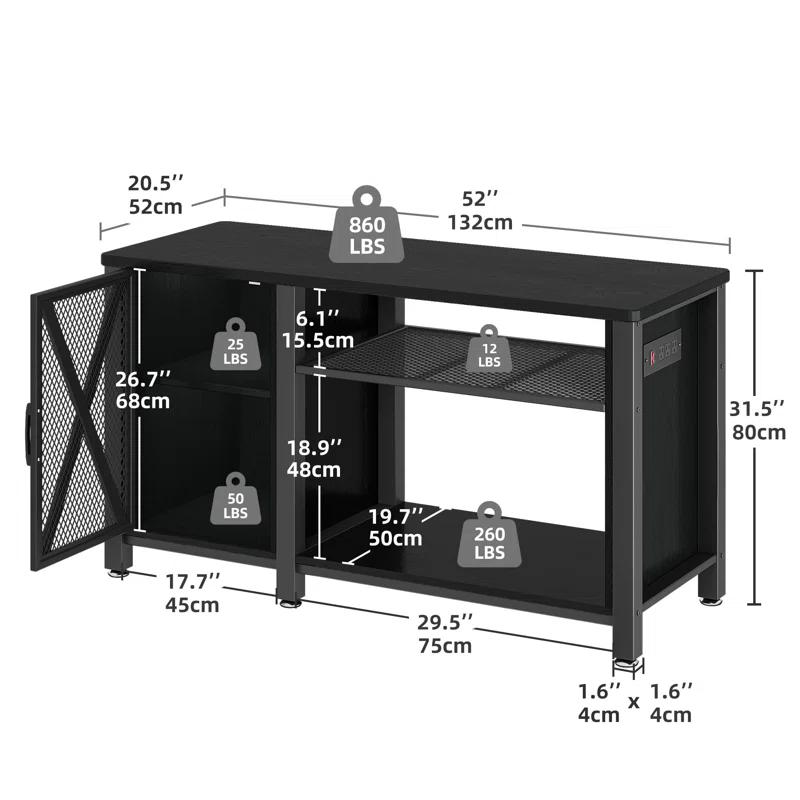 Archie & Oscar™ Chickerell 55-75 Gallon Rectangle Heavy Duty Metal Aquarium Stand with Power Outlets