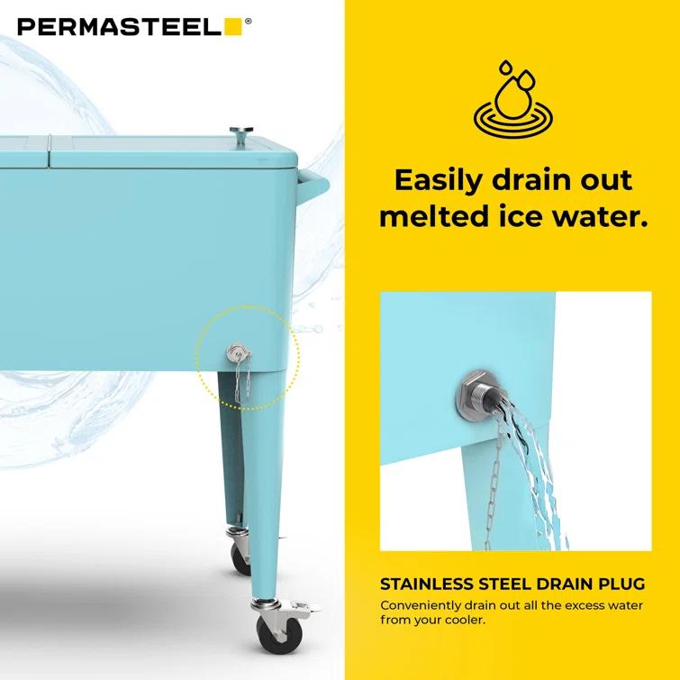 Permasteel 80-Qt Classic Outdoor Patio Cooler On Wheels