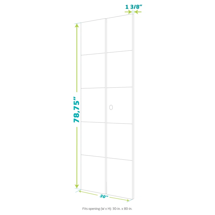 EightDoors 80-in Natural 2-panel arch top Smooth Solid core Unfinished Pine Wood Closet Bifold Door ( Hardware Included )