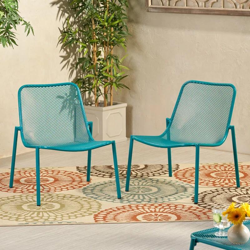 Corrigan Studio® Modern Elegant and Sophisticated Outdoor Dining Chairs (Set of 2)