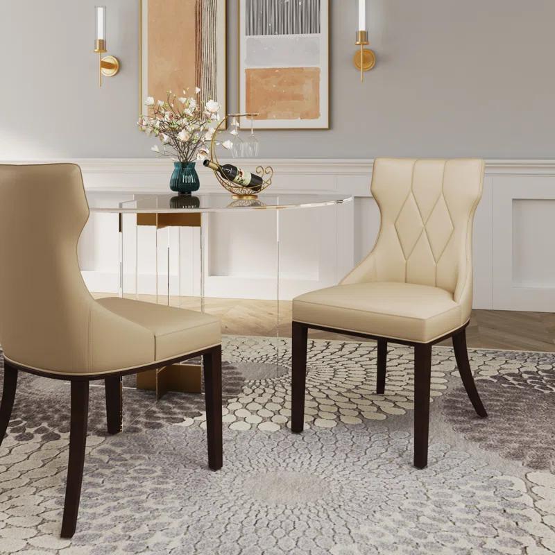 Rosdorf Park Reine Upholstered Wing Back Side chair (Set of 2)
