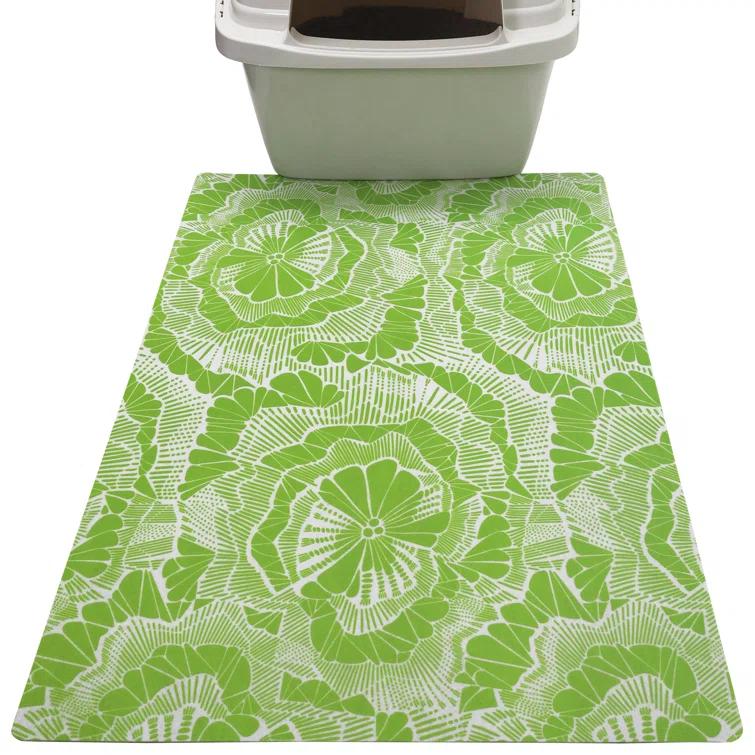 Drymate Cat Litter Mat for Litter Box, Protective & Decorative - Absorbent, Waterproof, Machine Washable