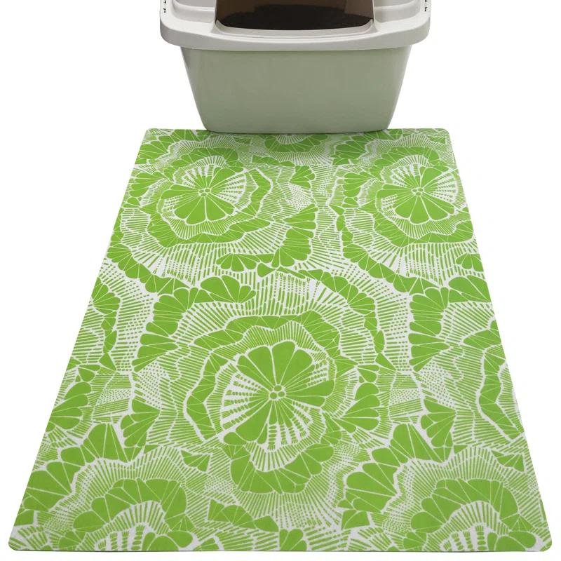 Drymate Cat Litter Mat for Litter Box, Protective & Decorative - Absorbent, Waterproof, Machine Washable