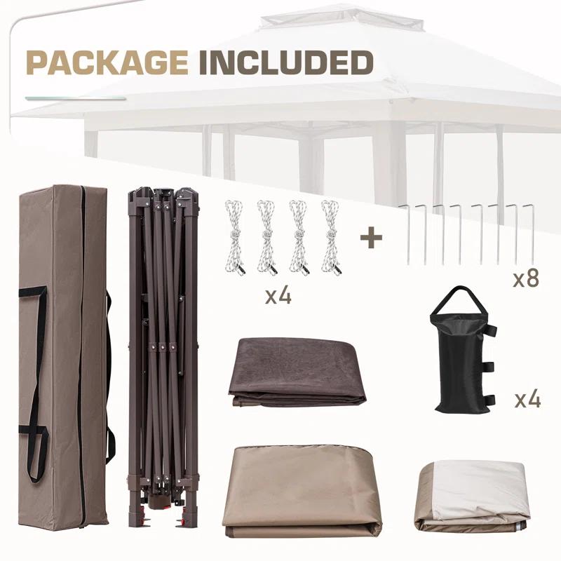 EAGLE PEAK Pop up Patio Gazebo 13 Ft. W x 13 Ft. D Metal Patio