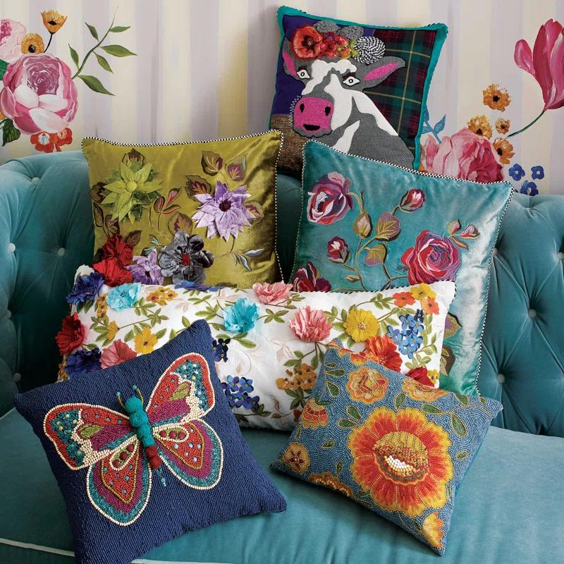 MacKenzie-Childs Frida Cowlo Throw Pillow