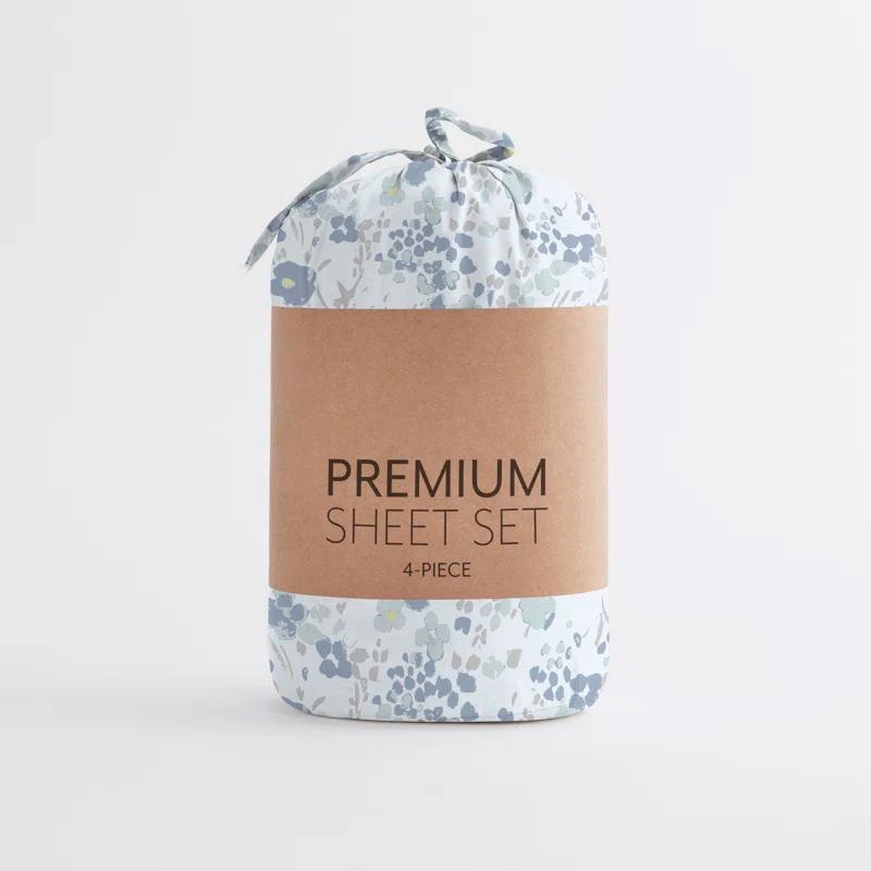IEnjoy Home Violets Pattern Microfiber Sheet Set