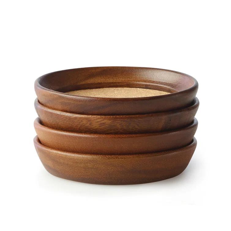 Kamenstein Kamenstein Stackable Acacia Wood and Cork Coasters (Set of 4)