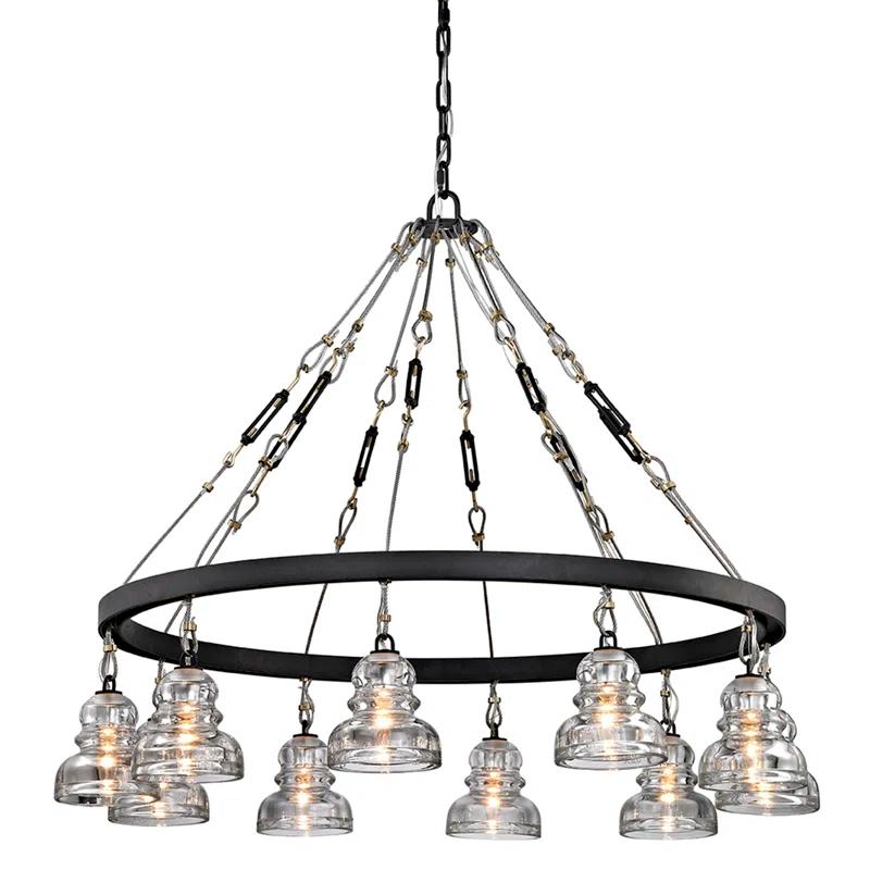 Menlo Park 10 - Light Wagon Wheel Chandelier